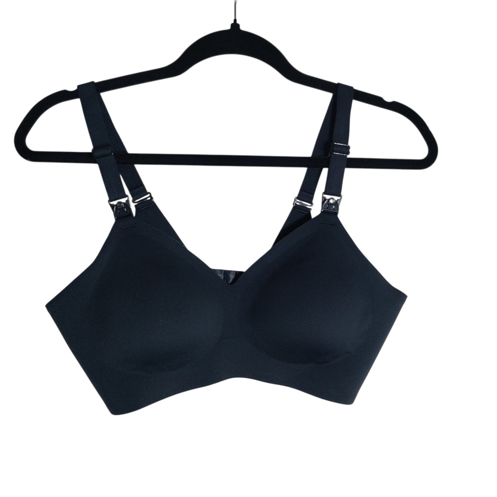Momcozy Seamless Nursing Bra Black Wireless Maternity Size Medium 3628
